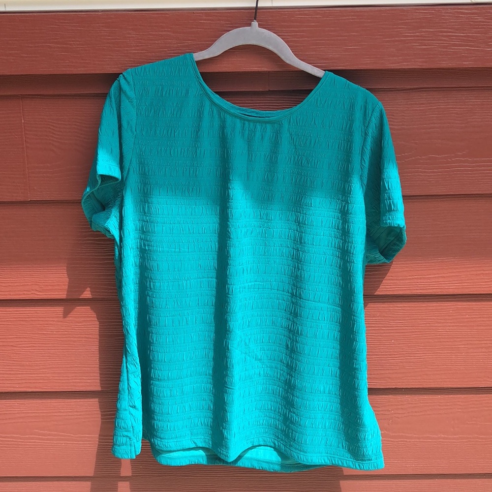 NWT Textured Jewel green top 2X